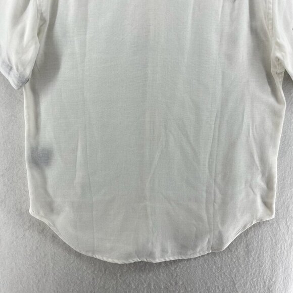 Fundamental Coast Los Angeles Shirt Mens M White Button Up Short Sleeves Woven - Picture 9 of 13